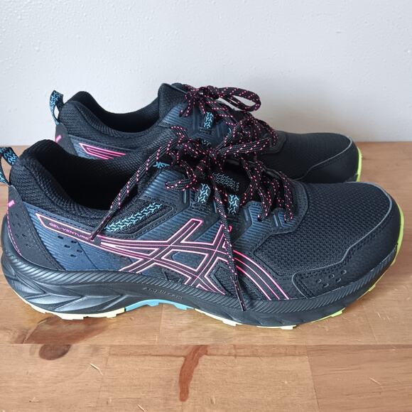 Asics Shoes Womens 8.5 Gel-Venture 9 Black/Hot Pink Trail Running 1012B313-006 - Picture 3 of 9